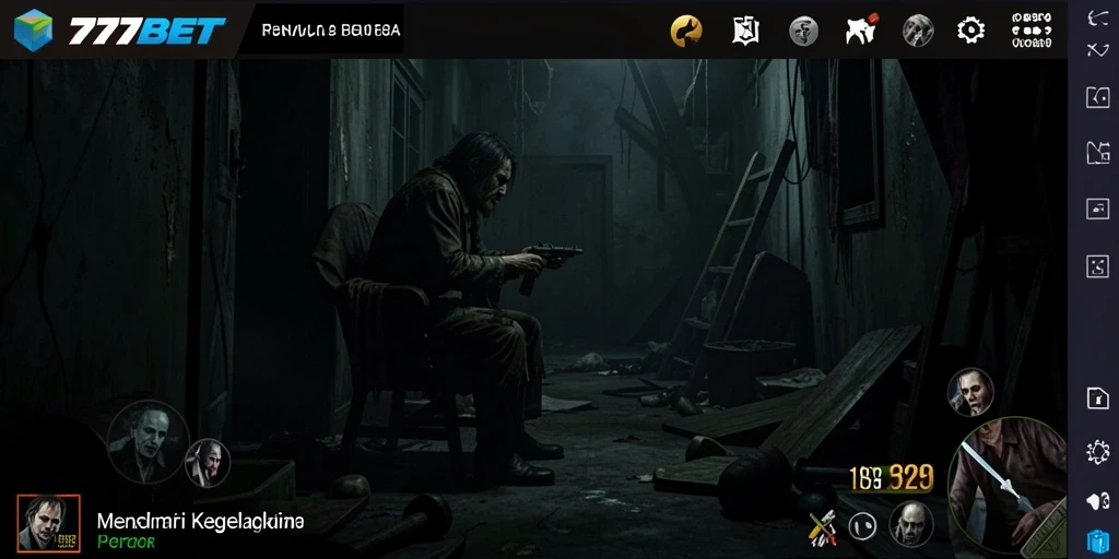 Menampilkan suasana mencekam dan gameplay seram di 777BET.