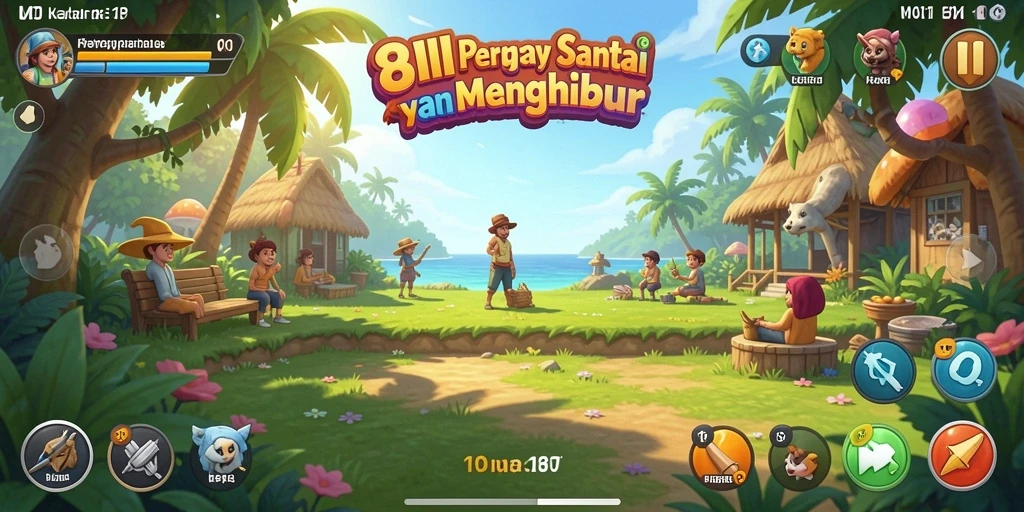 Tampilan gameplay <strong>8II</strong> yang penuh warna dan menarik.