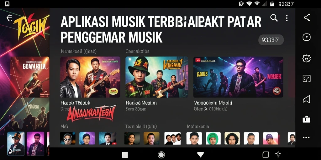 Tampilan gameplay aplikasi musik 93337 dengan berbagai fitur menarik.