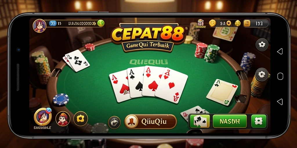 Tampilan menarik dari gameplay QiuQiu di CEPAT88.