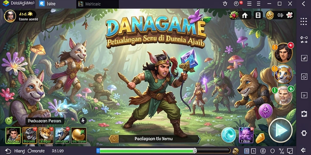Tampilan gameplay menakjubkan di dunia petualangan yang luas.