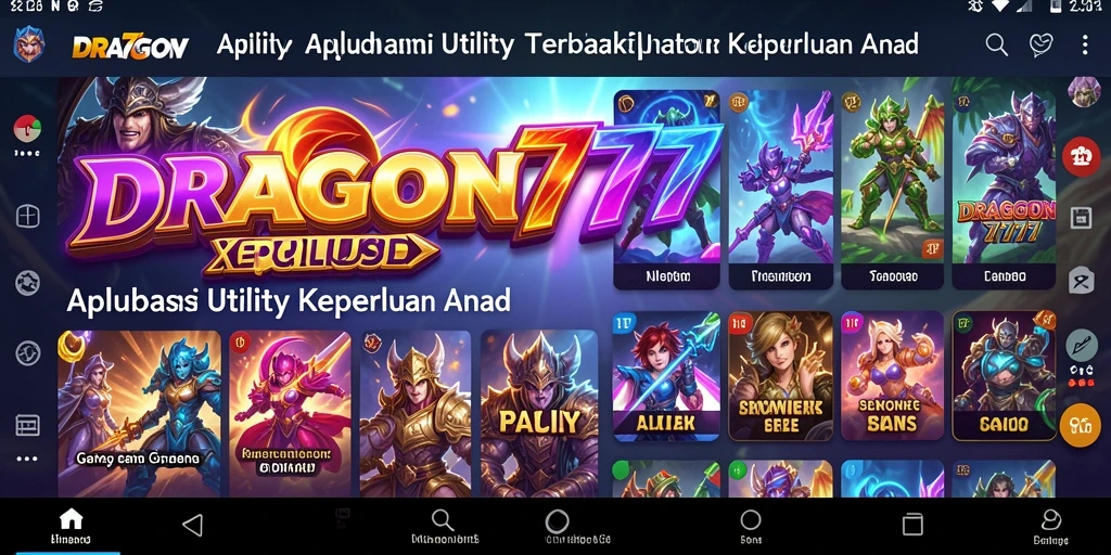 Tampilan utama DRAGON777 menampilkan antarmuka sederhana dan fungsional.