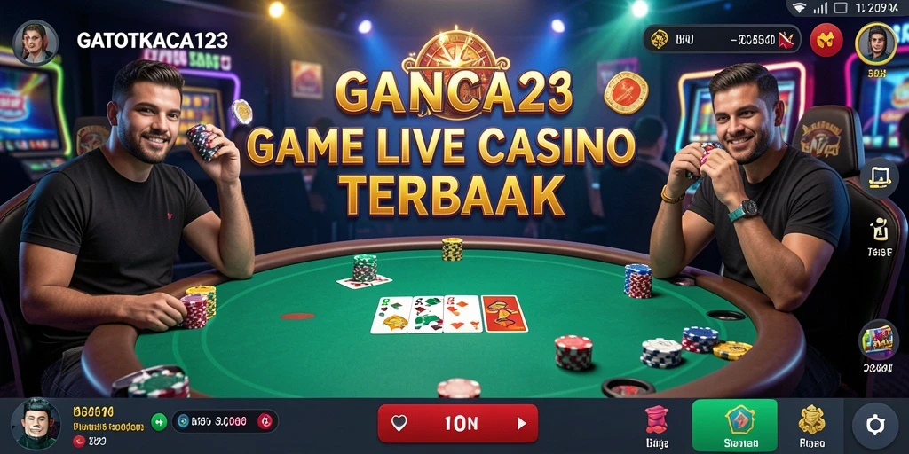 Screenshot GATOTKACA123 menampilkan suasana permainan Live Casino yang menegangkan.