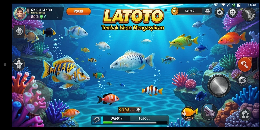 Tampilan gameplay LATOTO yang menarik dalam berburu ikan.