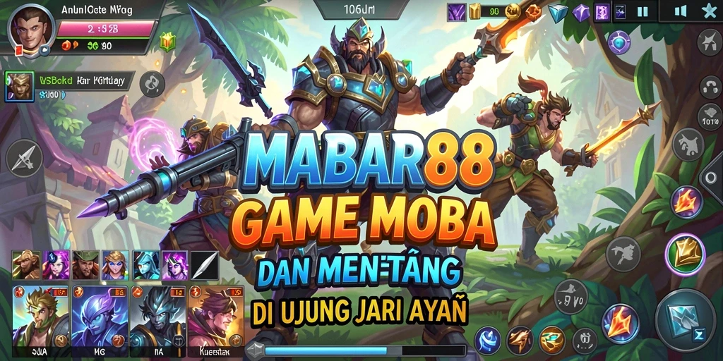 Tampilan menarik dari gameplay MABAR88 dalam arena pertempuran MOBA.