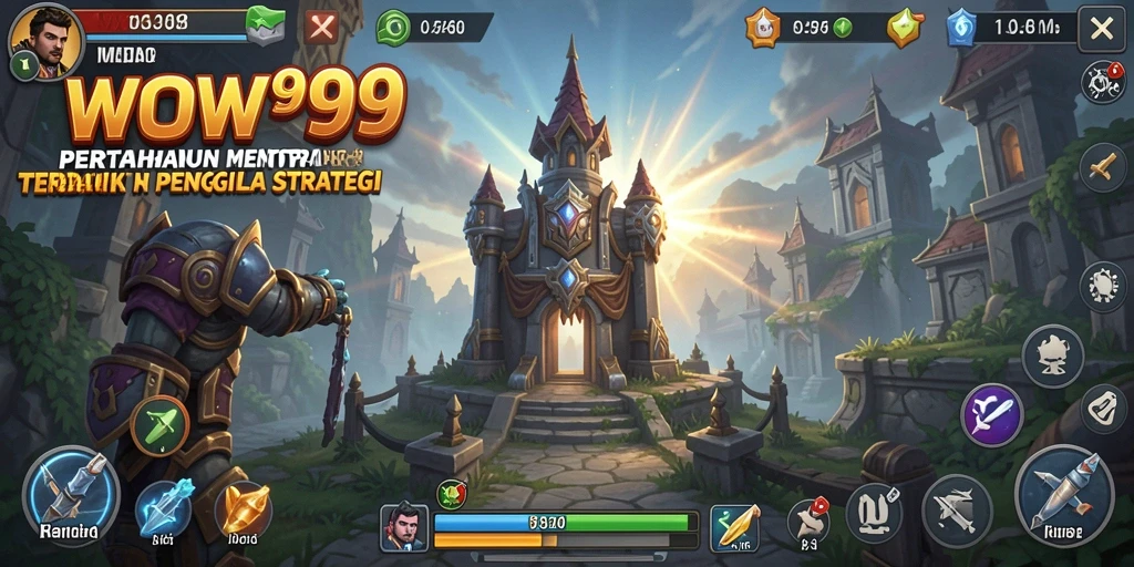 Tampilan seru gameplay Tower Defense di WOW99.